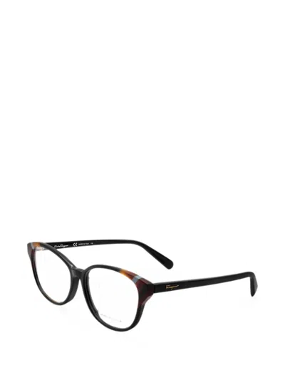 Ferragamo Round-frame Glasses In Black