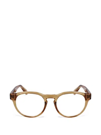 Ferragamo Round-frame Glasses In Brown