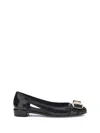 Ferragamo Nara Jelly Cutout Bow Ballerina Flats In Black