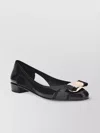 Ferragamo Nara Jelly Cutout Bow Ballerina Flats In Black