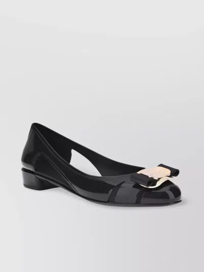 Ferragamo Rubber Ballerina Metallic Accent