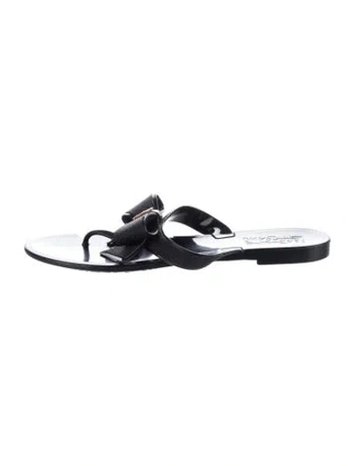 Pre-owned Ferragamo Rubber Bow Accents Flip Flops In Multi