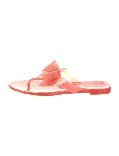 Pre-owned Ferragamo Rubber Bow Accents Flip Flops In Pink