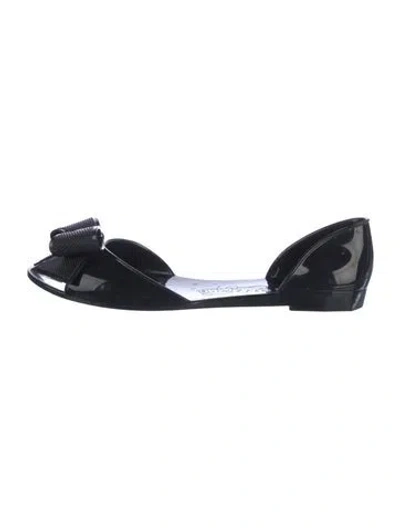 Pre-owned Ferragamo Rubber Bow Accents Slides In Multi