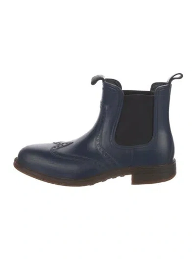 Pre-owned Ferragamo Rubber Chelsea Boots In Blue