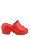 Ferragamo Rubber Deva Slides In Red