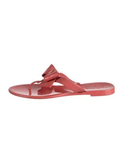 Pre-owned Ferragamo Rubber Flip Flops In Pink