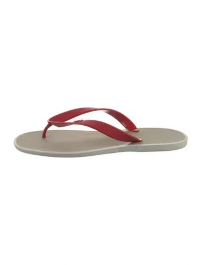 Pre-owned Ferragamo Rubber Flip Flops In Red