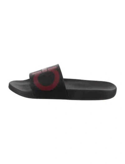 Pre-owned Ferragamo Rubber Graphic Print Slides In Multi