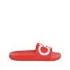 Ferragamo Logo-motif Slides In Red