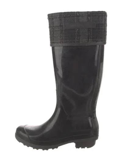 Pre-owned Ferragamo Rubber Rain Boots In Black