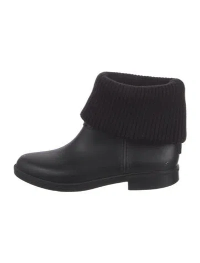 Pre-owned Ferragamo Rubber Rain Boots In Black