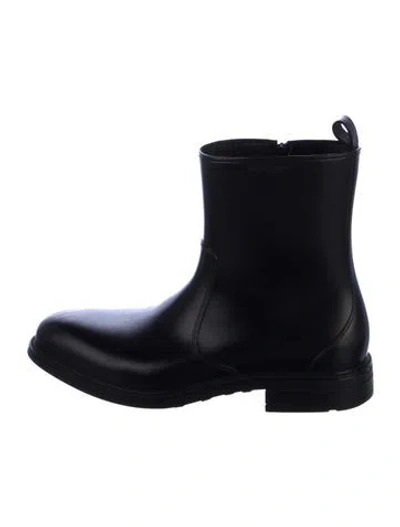 Pre-owned Ferragamo Rubber Rain Boots In Black