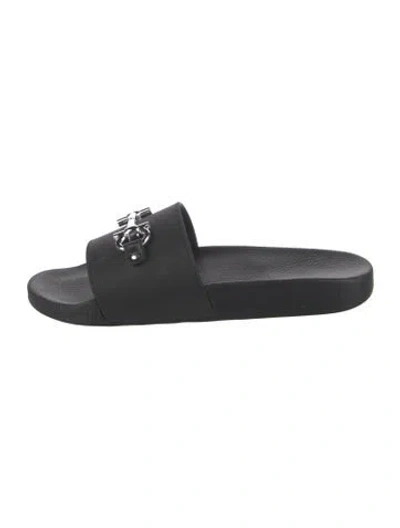 Pre-owned Ferragamo Rubber Slides In Black