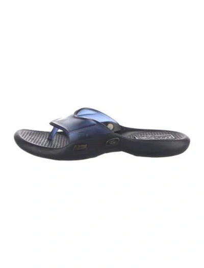 Pre-owned Ferragamo Rubber Slides In Blue