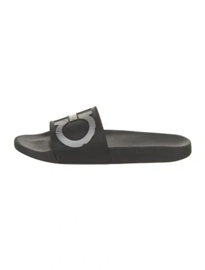 Pre-owned Ferragamo Rubber Slides In Blue