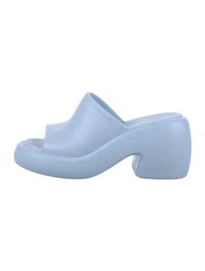 Pre-owned Ferragamo Rubber Slides In Blue