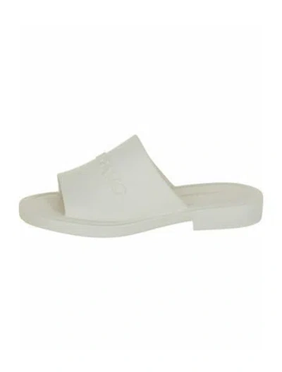 Pre-owned Ferragamo Rubber Slides W/ Tags In White