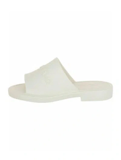 Pre-owned Ferragamo Rubber Slides W/ Tags In White