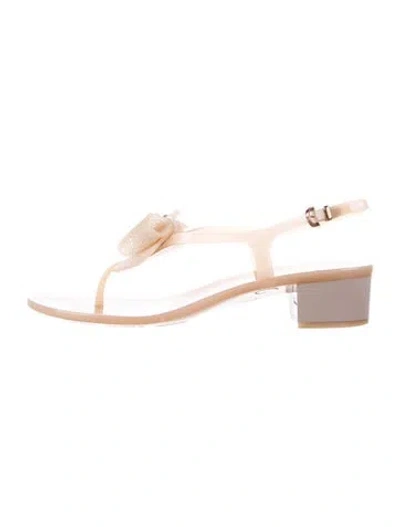 Pre-owned Ferragamo Rubber Slingback Sandals In Neutral