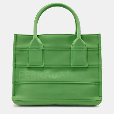 Pre-owned Ferragamo S Beach Green Canvas Tote Bag