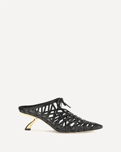 Ferragamo S Sculpted Heel Mules In Black