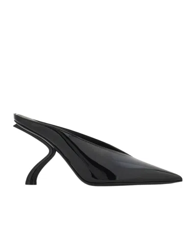 Ferragamo S-shaped Heel Mule In Black