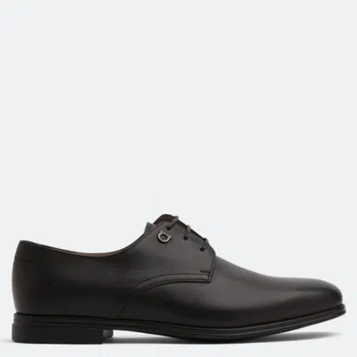 Ferragamo Saddle Leather Derby Shoes In Multi