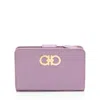 Ferragamo Saffiano Gancini Compact Zip Around Wallet In Purple
