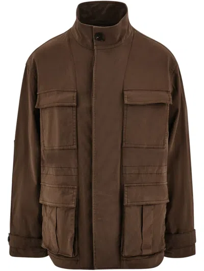 Ferragamo Saharan Jacket In Brown