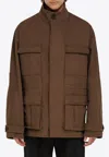 Ferragamo High Neck Concealed Fastened Jacket