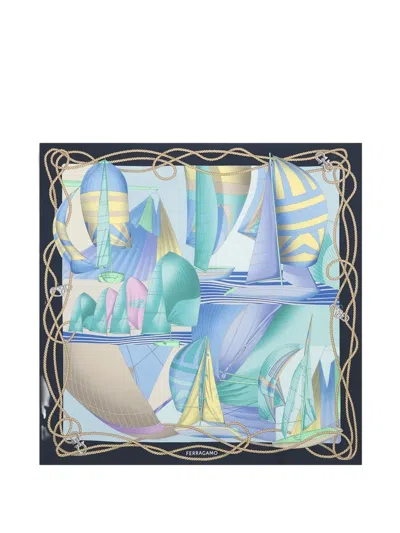 Ferragamo Sailing Printed Scarf In Multi