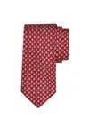 Ferragamo Sailing Ship Print Silk Tie In Red