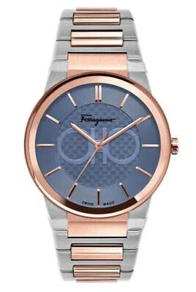 Pre-owned Ferragamo Salvator  Sapphire Sfhp00720 Men's Watch Blue Dial Steel Two-tone 42mm