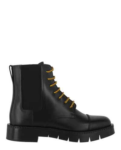 Ferragamo Salvatore  Combat Ankle Boots In Black