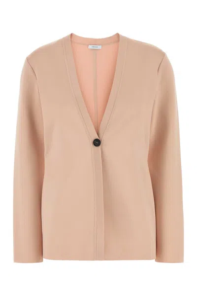 FERRAGAMO SALVATORE FERRAGAMO PINK STRETCH VISCOSE BLEND CARDIGAN