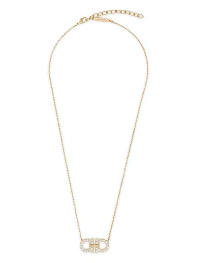Ferragamo Salvatore  2 Ganci Crystal Necklace In Brown