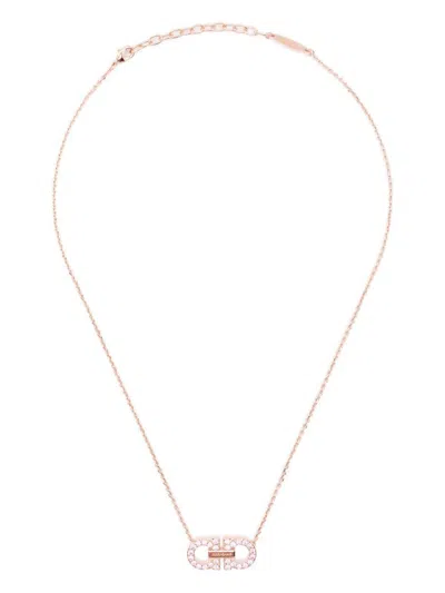 Ferragamo Salvatore  2 Ganci Crystal Necklace In Brown