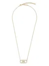 Ferragamo Necklace Featuring Gancini Pendant Adorned With Crystals In Gold