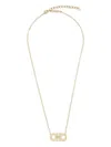 Ferragamo Necklace Featuring Gancini Pendant Adorned With Crystals In Gold