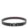 Ferragamo Adjustable And Reversible Gancini Belt In Black