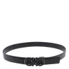 Ferragamo Reversible And Adjustable Gancini Belt In Black
