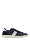 Ferragamo Low-top Blue Calfskin Sneakers In Blue