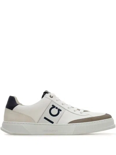 FERRAGAMO SALVATORE FERRAGAMO ALASKA LEATHER AND SUEDE SNEAKER WITH GANCINI DETAIL SHOES