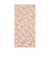 Ferragamo Logo Intarsia-knit Fringed Scarf In Nude