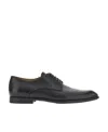 Ferragamo Lace-up Leather Derby Shoes In Black