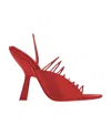 Ferragamo Ladies Red Leather Altaire Ultra Fine Strap Sandals In Multi