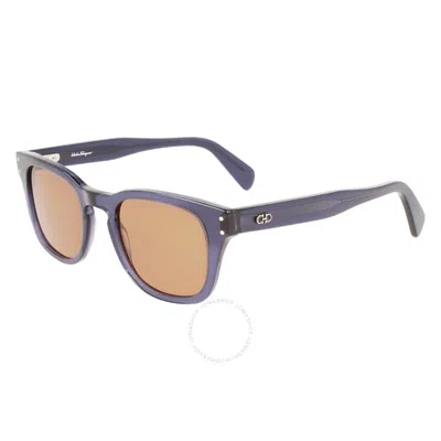 Ferragamo Salvatore  Amber Square Men's Sunglasses Sf1057s 456 49 In Black