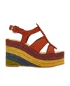 Ferragamo High Wedge-heel Espadrilles In Brown