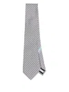 Ferragamo Aris Elephant-print Silk Tie In Gray